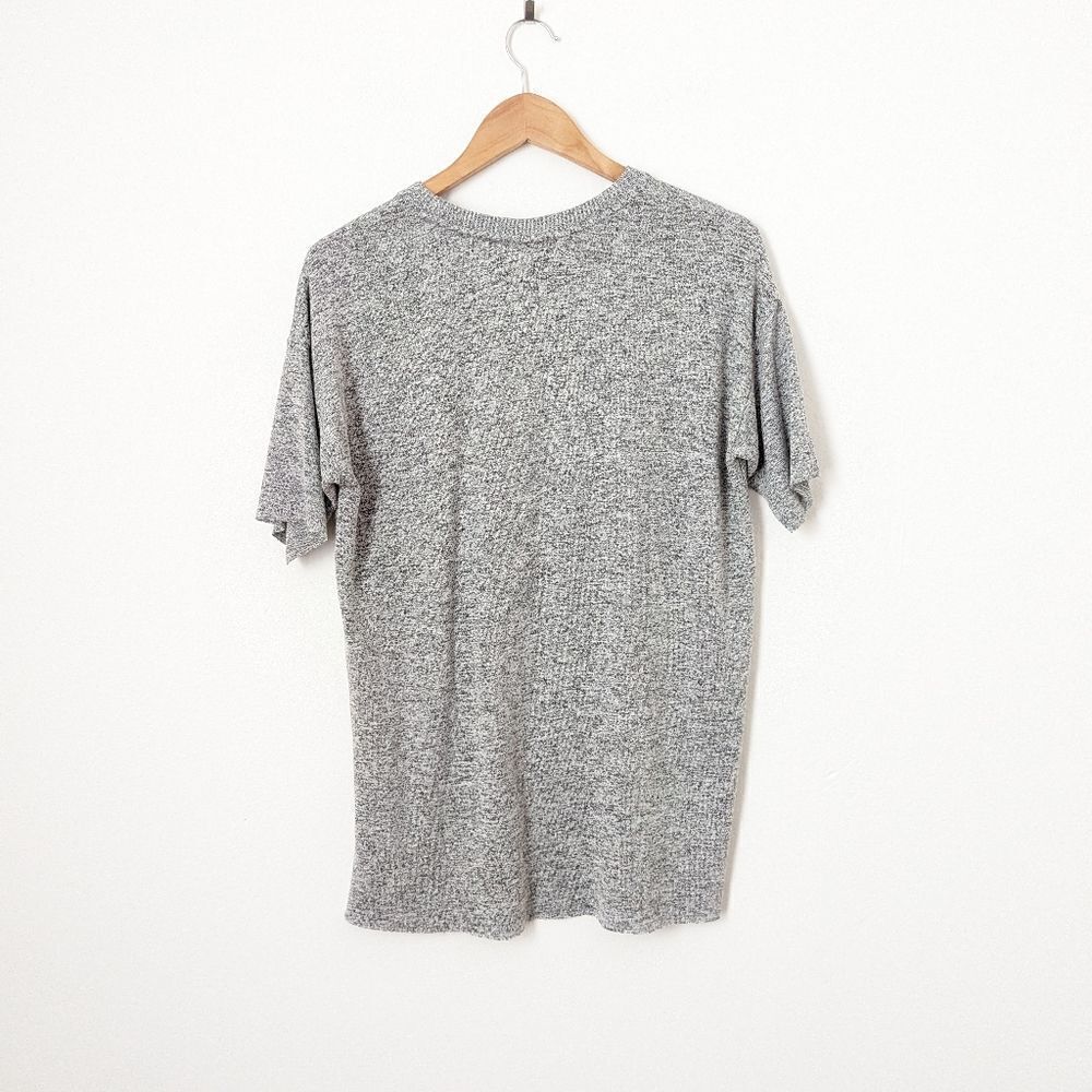 Rails light heather fuzzy grey oversized relaxed fit knit Micah short sleeve tee - Picture 5 of 6